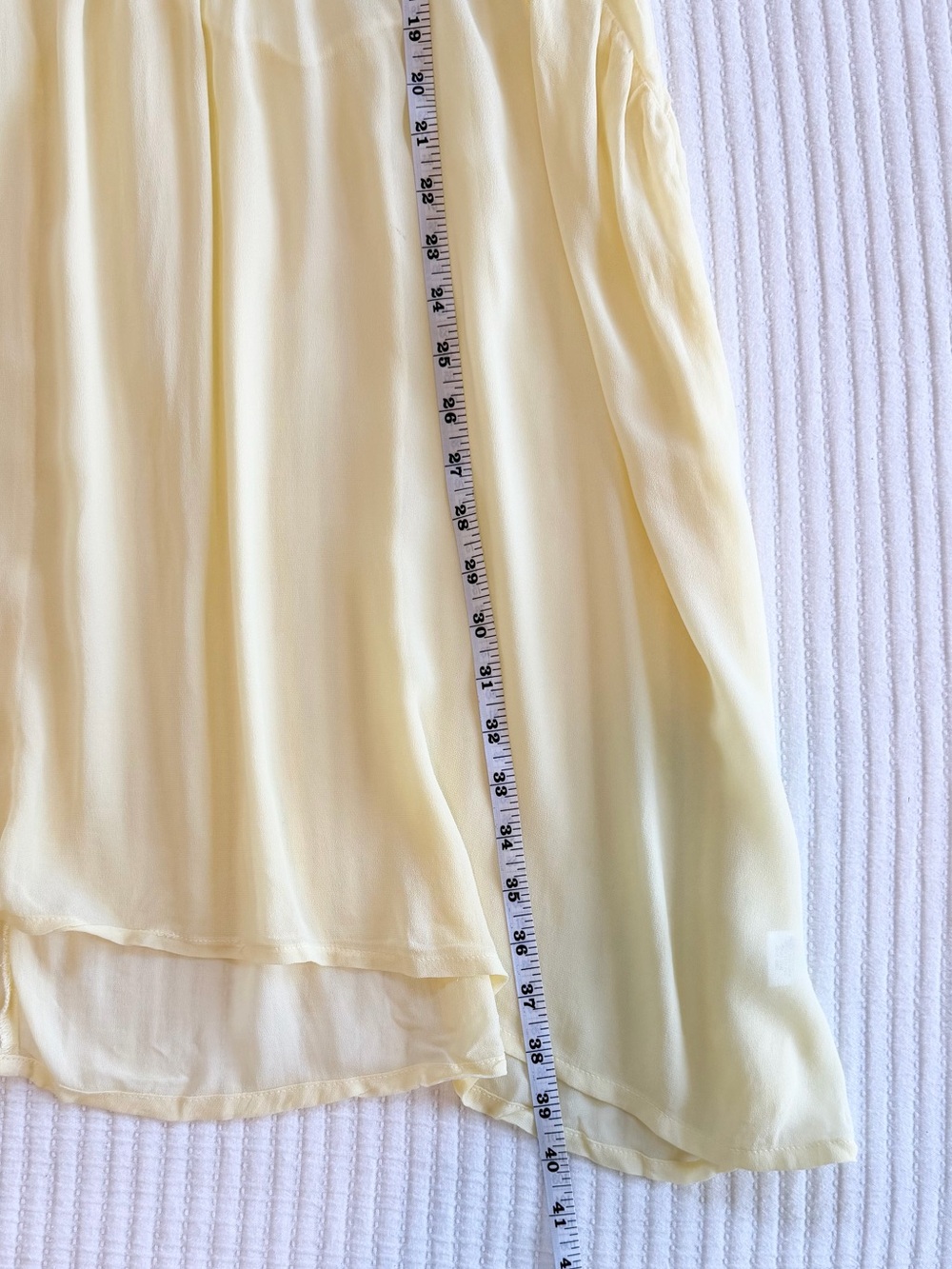 Anthropologie LACAUSA Butter Yellow Sheer Bell Sleeve Babydoll Mini Dress NWT - Picture 10 of 10